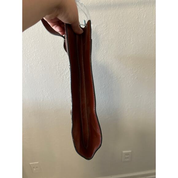 Vintage Fossil Tote Bag Brown Leather 12" x 15" - Picture 6 of 7